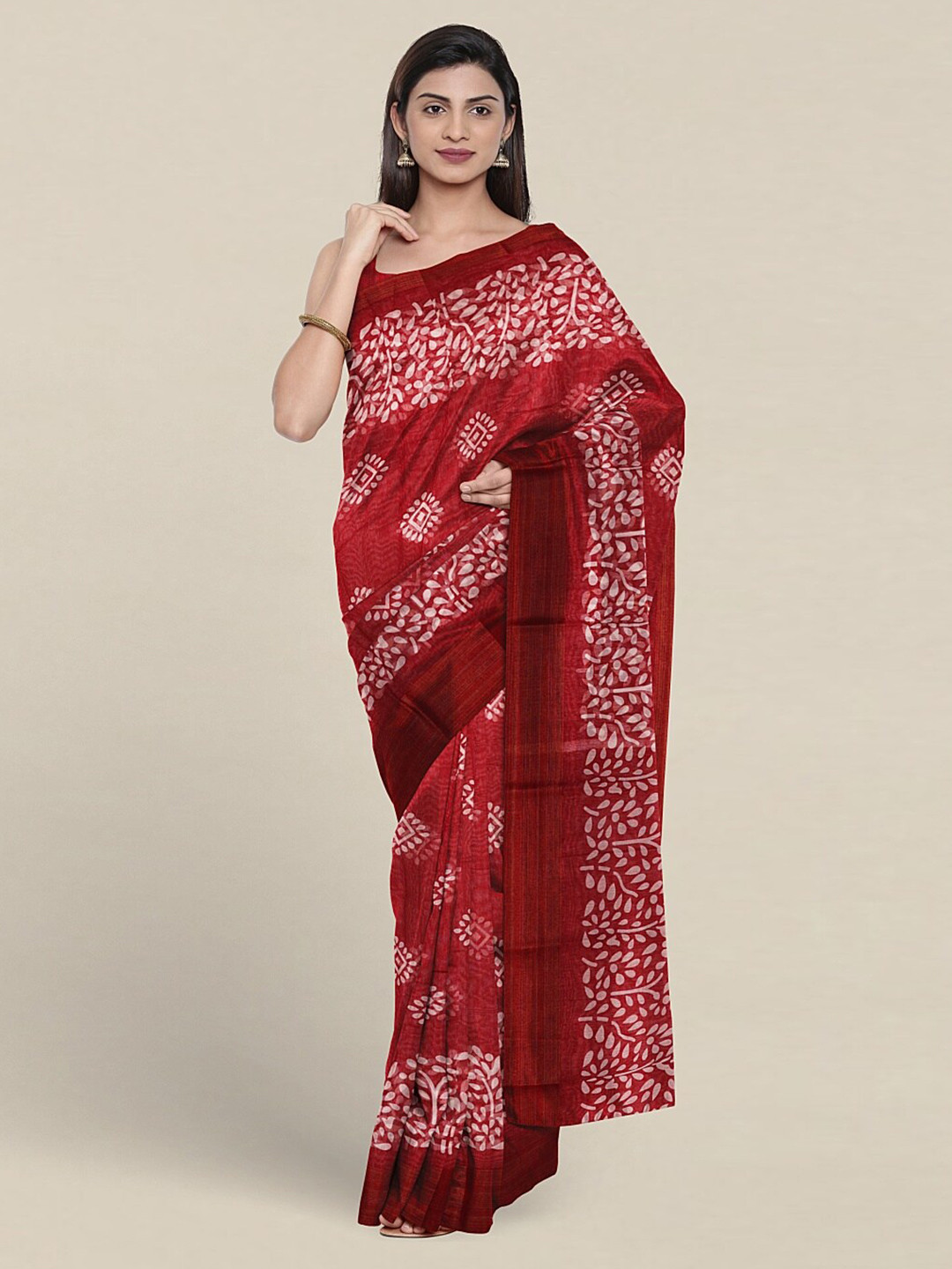 

Pothys Printed Ethnic Motifs Saree, Red