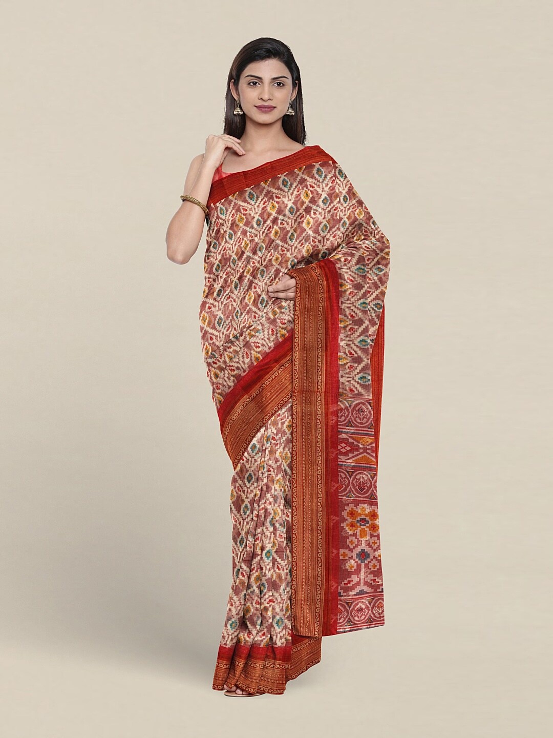 

Pothys Ethnic Motifs Printed Cotton Saree, Mauve