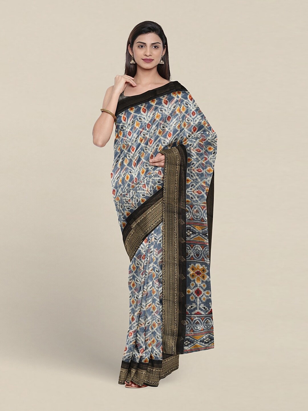 

Pothys Geometric Printed Saree, Blue