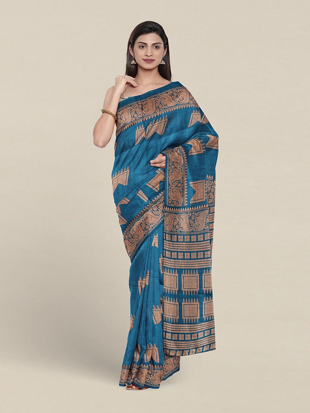 

Pothys Ethnic Motifs Printed Saree, Blue