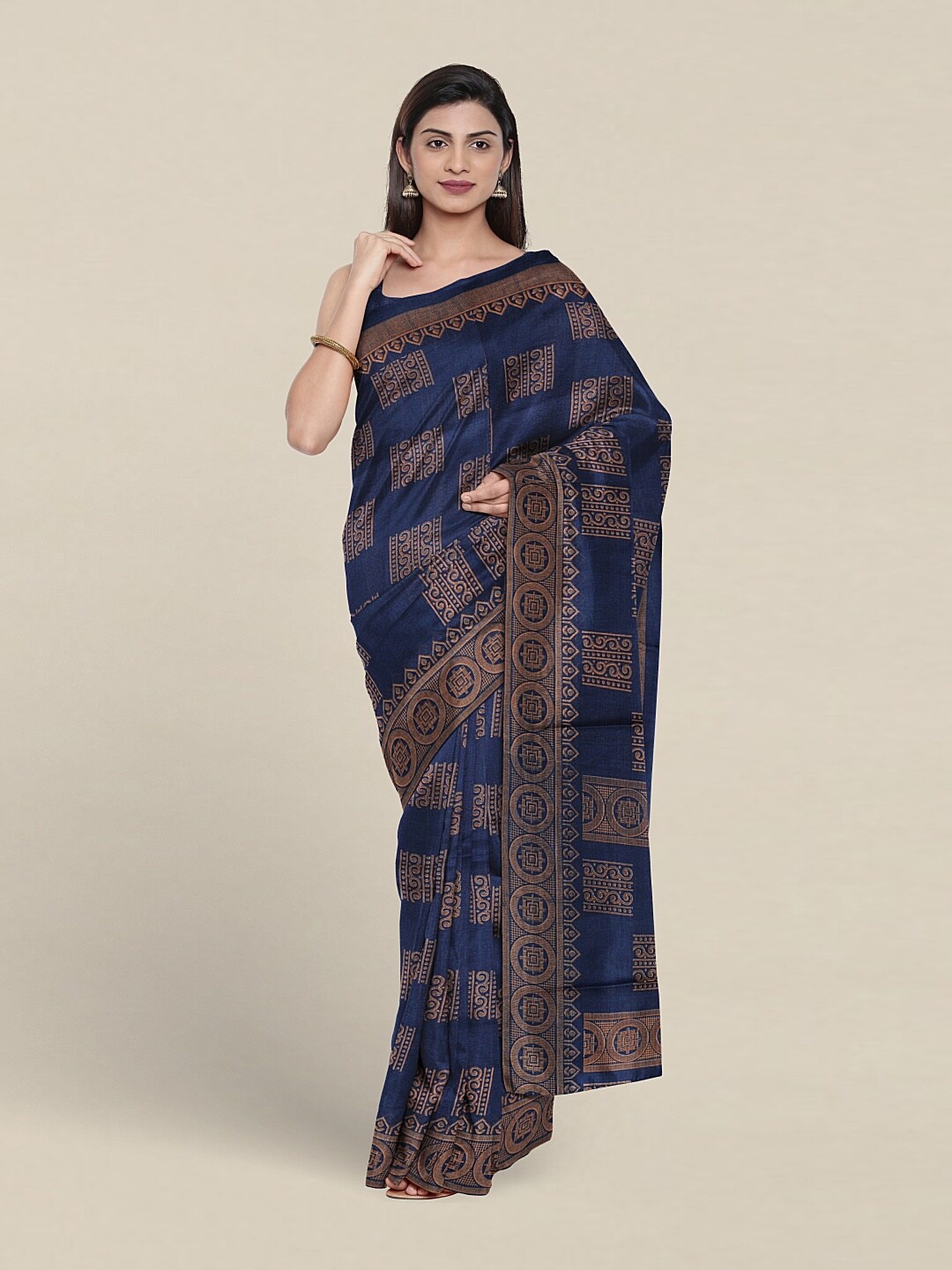 

Pothys Ethnic Motifs Printed Saree, Blue