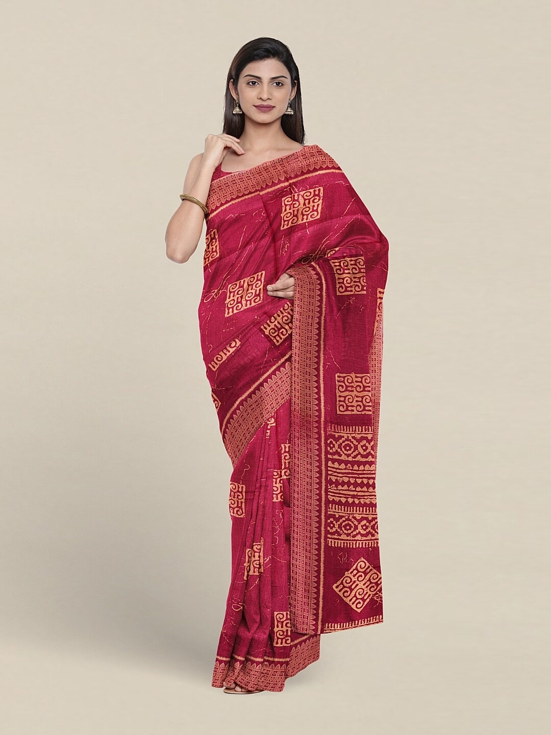 

Pothys Ethnic Motifs Printed Saree, Red