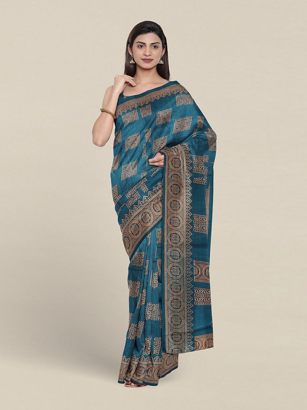 

Pothys Ethnic Motifs Printed Saree, Blue
