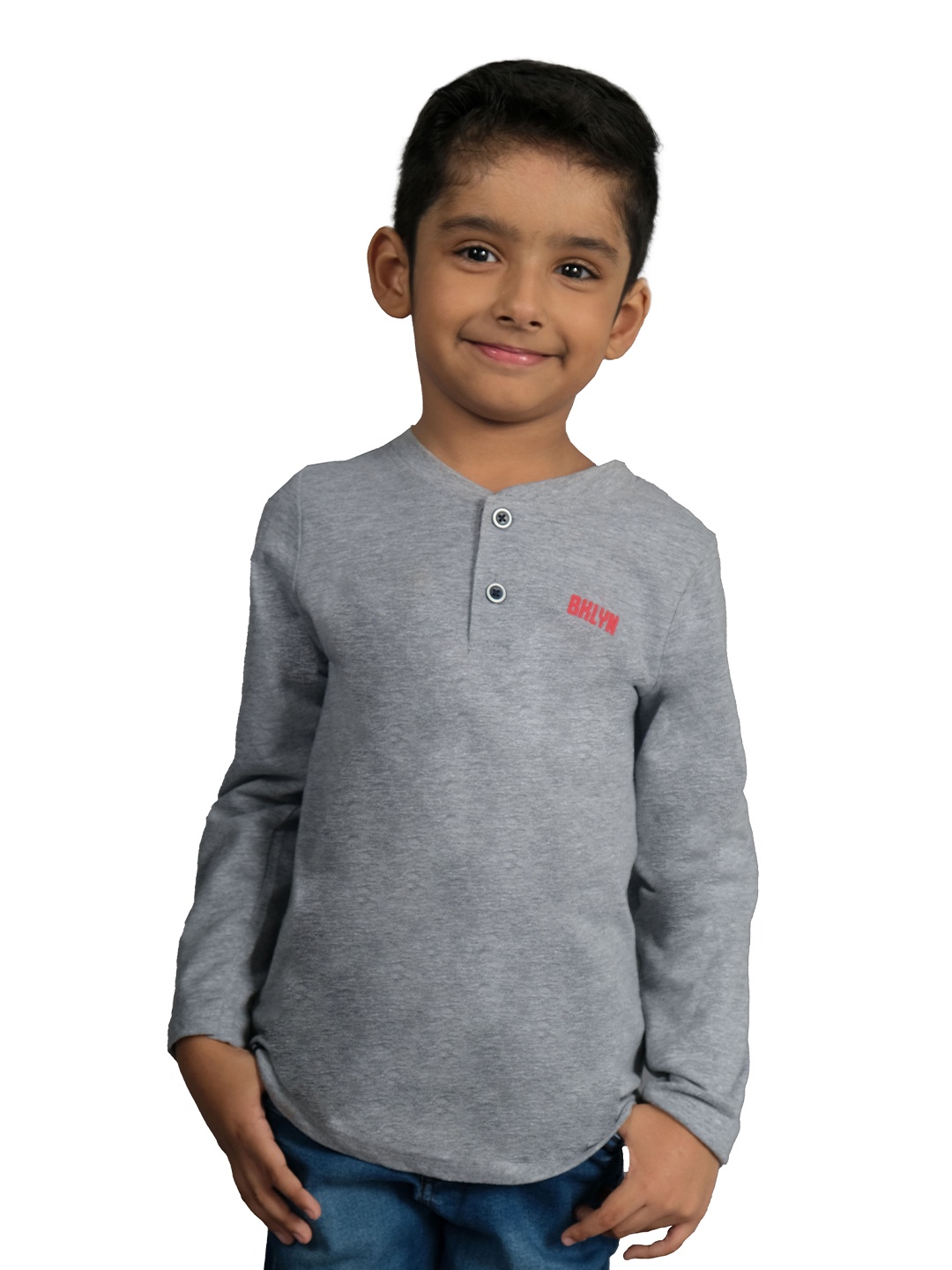 

3PIN Boys Full Sleeve T-shirt, Grey melange