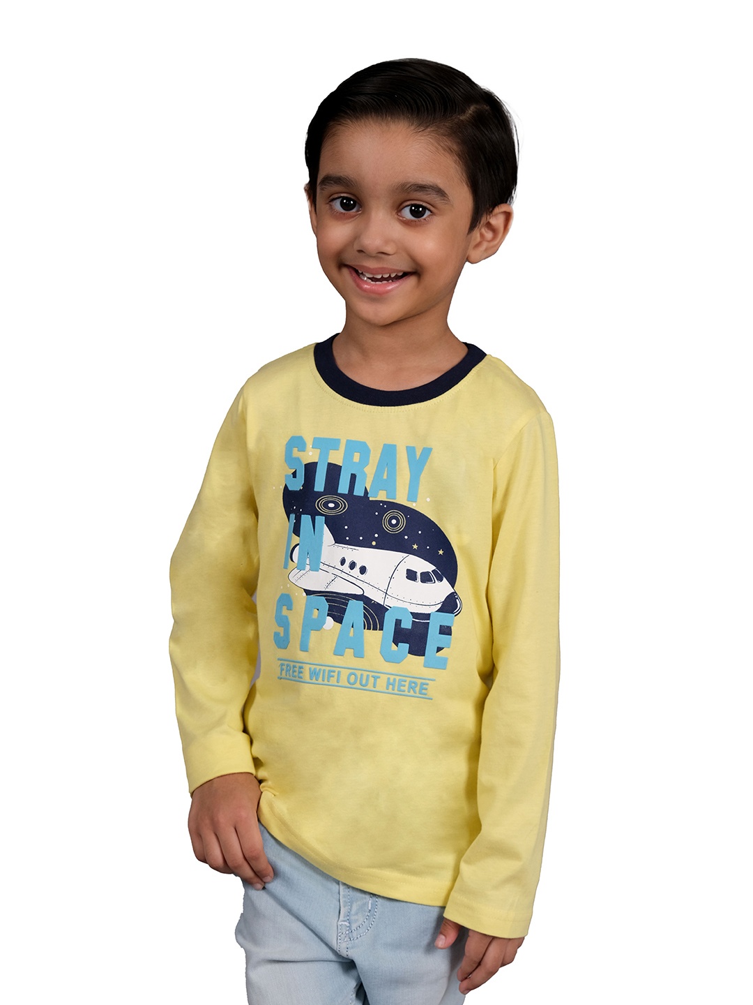 

3PIN Boys Printed Cotton T-shirt, Yellow