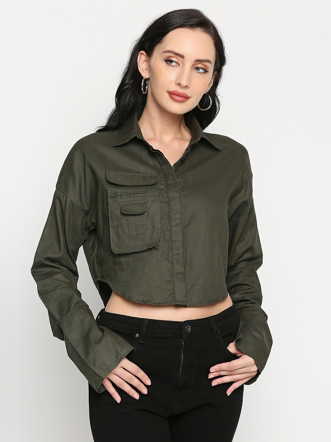 

Remanika Women Comfort Pure Cotton Casual Shirt, Green