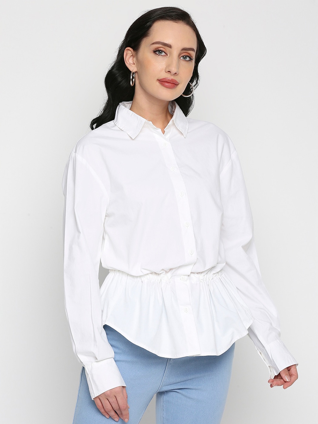 

Remanika Women Comfort Back Tie Up Cotton Casual Shirt, White