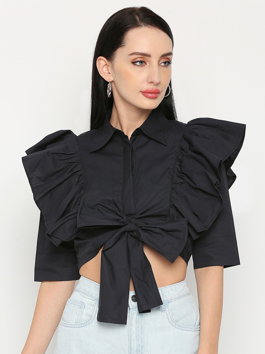 

Remanika Women Comfort Cotton Casual Shirt, Black