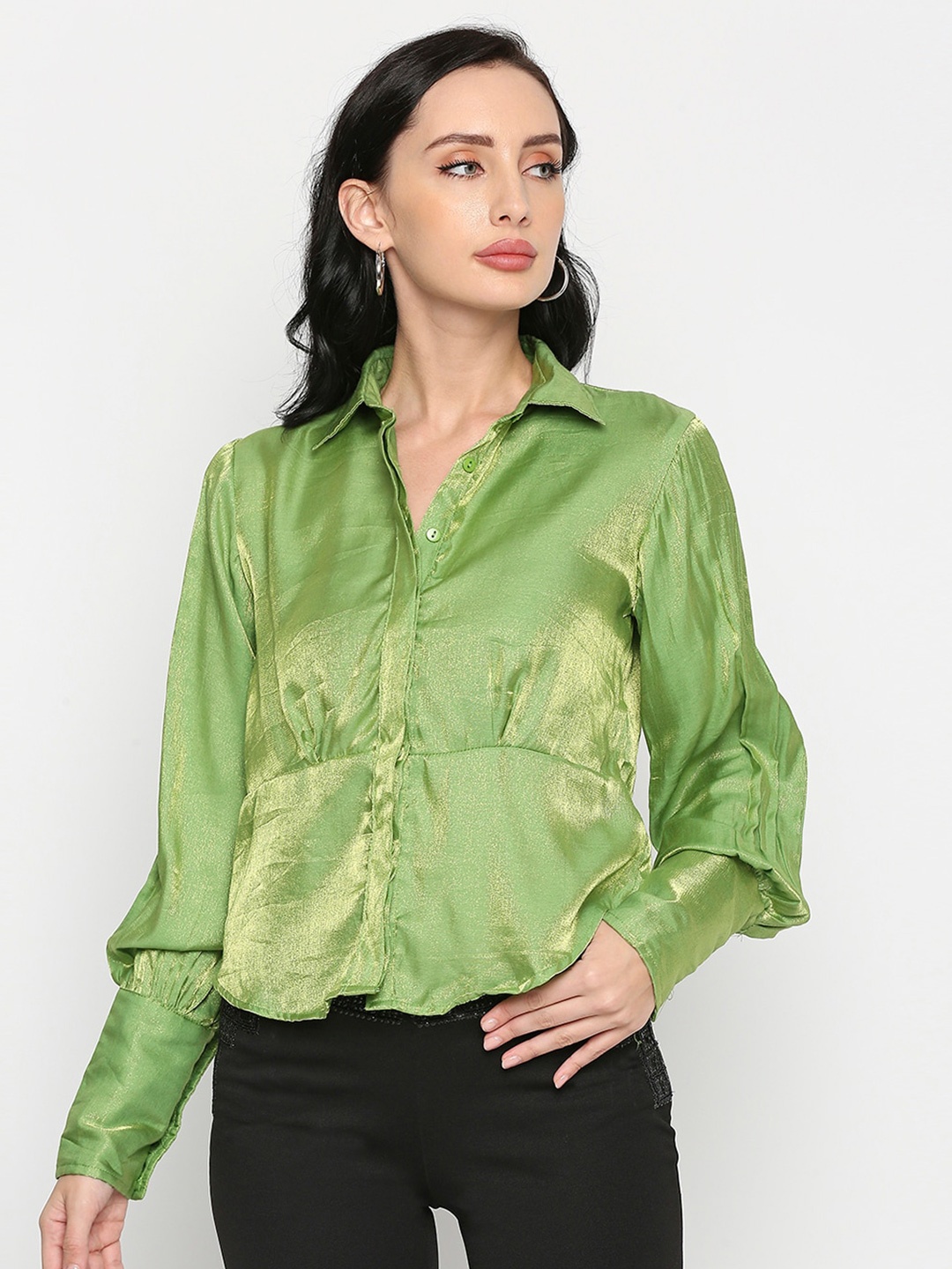 

Remanika Women Comfort Cotton Casual Shirt, Green