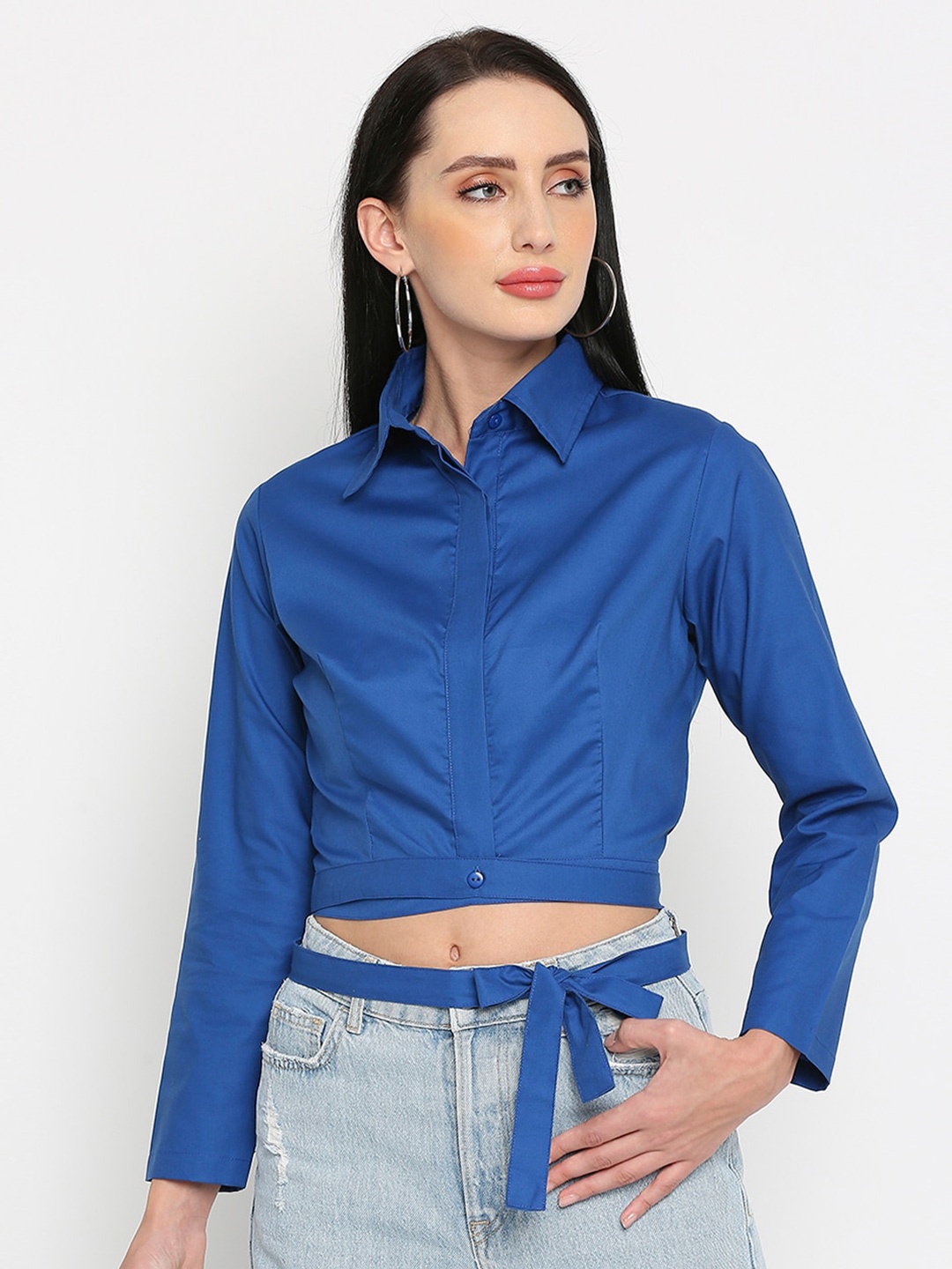 

Remanika Women Comfort Cotton Casual Shirt, Blue