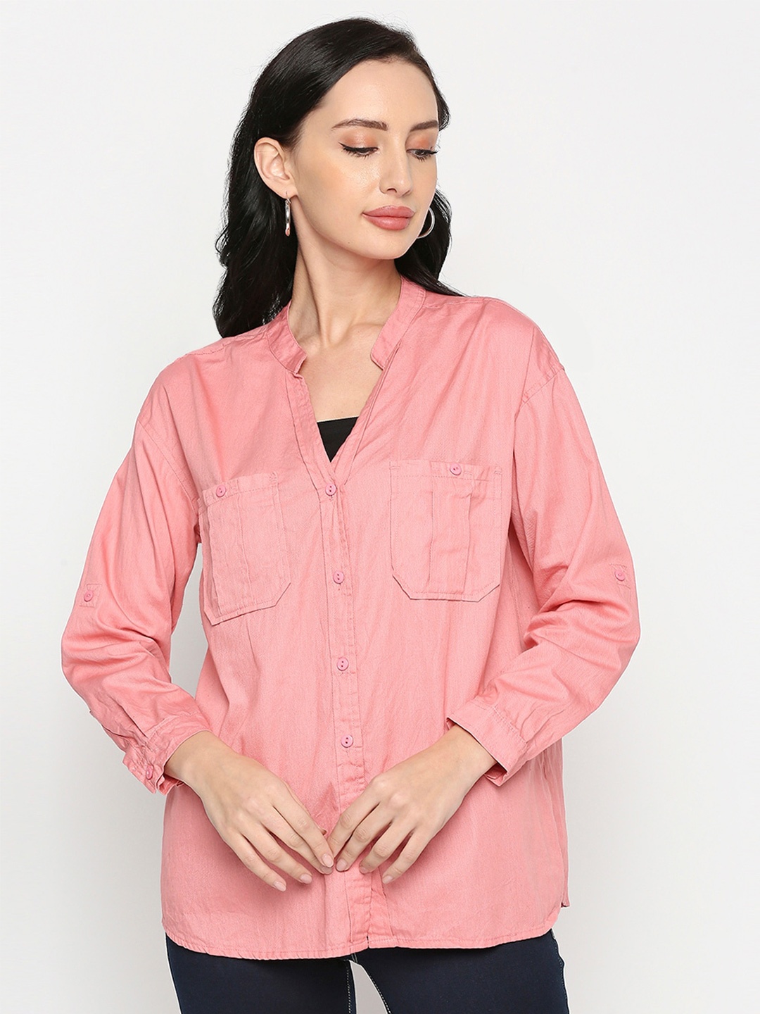 

Remanika Women Comfort Cotton Casual Shirt, Pink