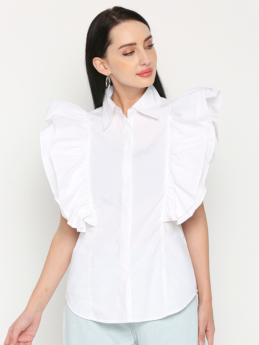 

Remanika Women Comfort Cotton Casual Shirt, White