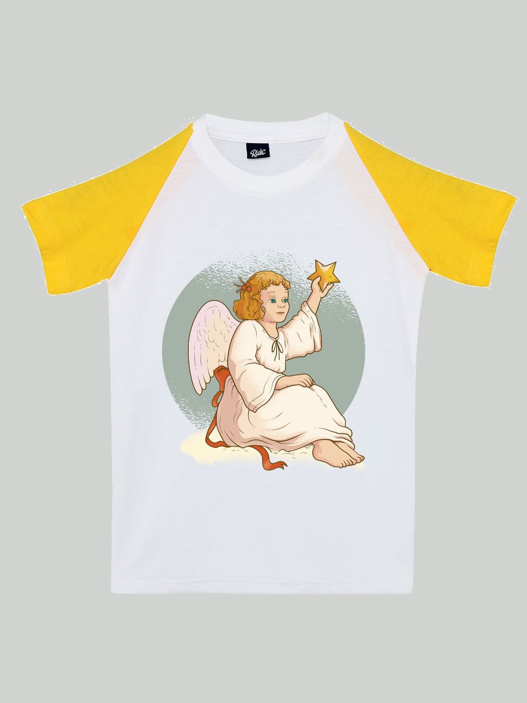 

RISH Boys Printed Raglan Sleeves Cotton T-shirt, White