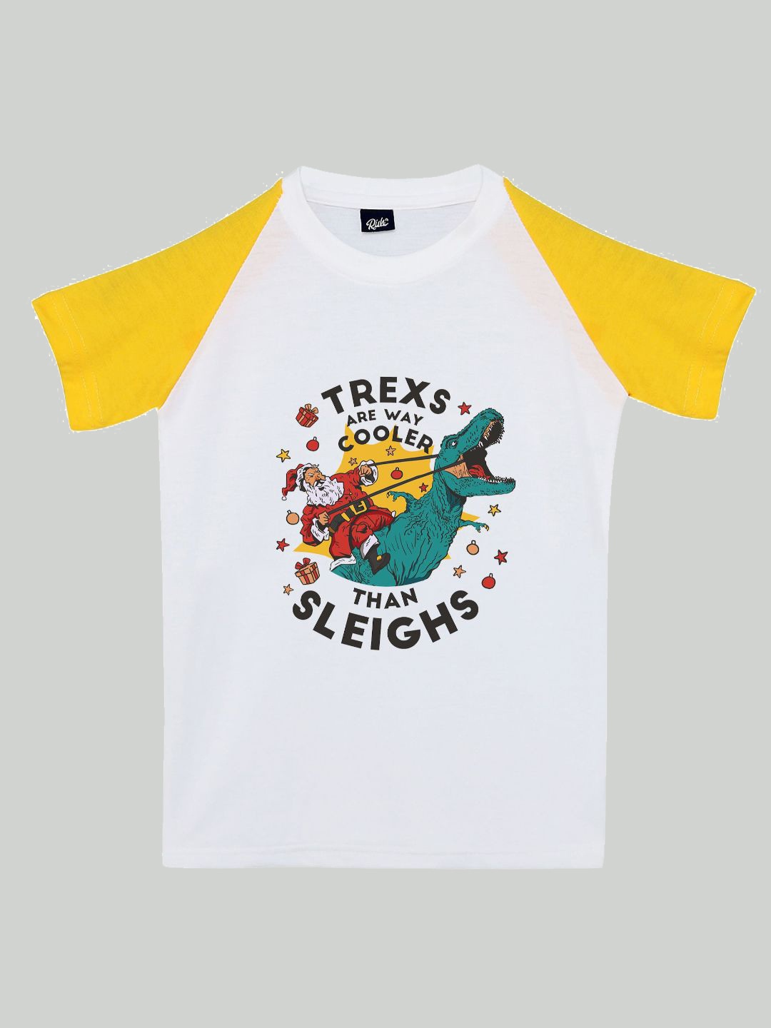 

RISH Boys Typography Printed Cotton T-shirt, White