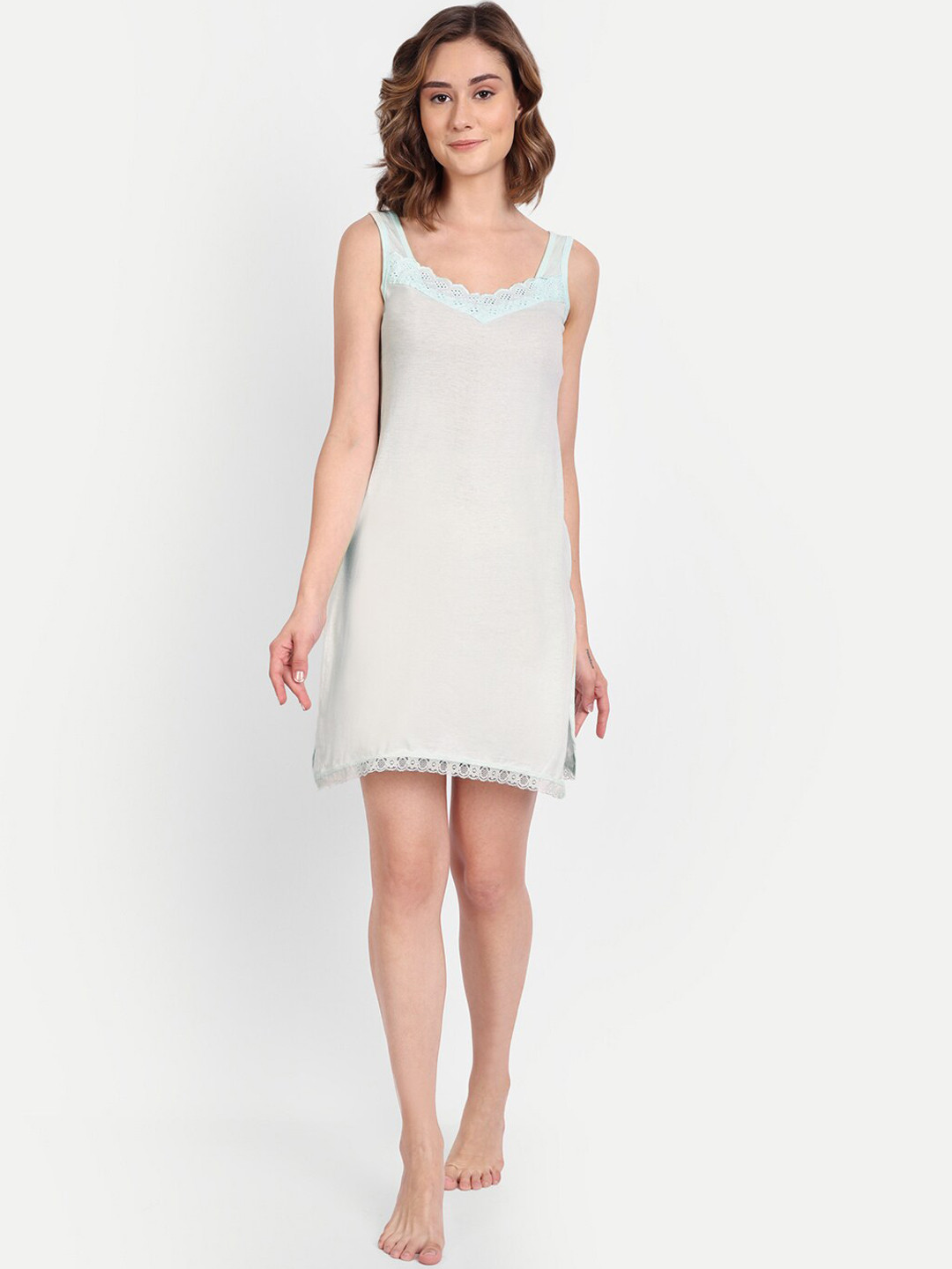 

BLAZON Women Cotton Hosiery Longline Camisoles, Sea green