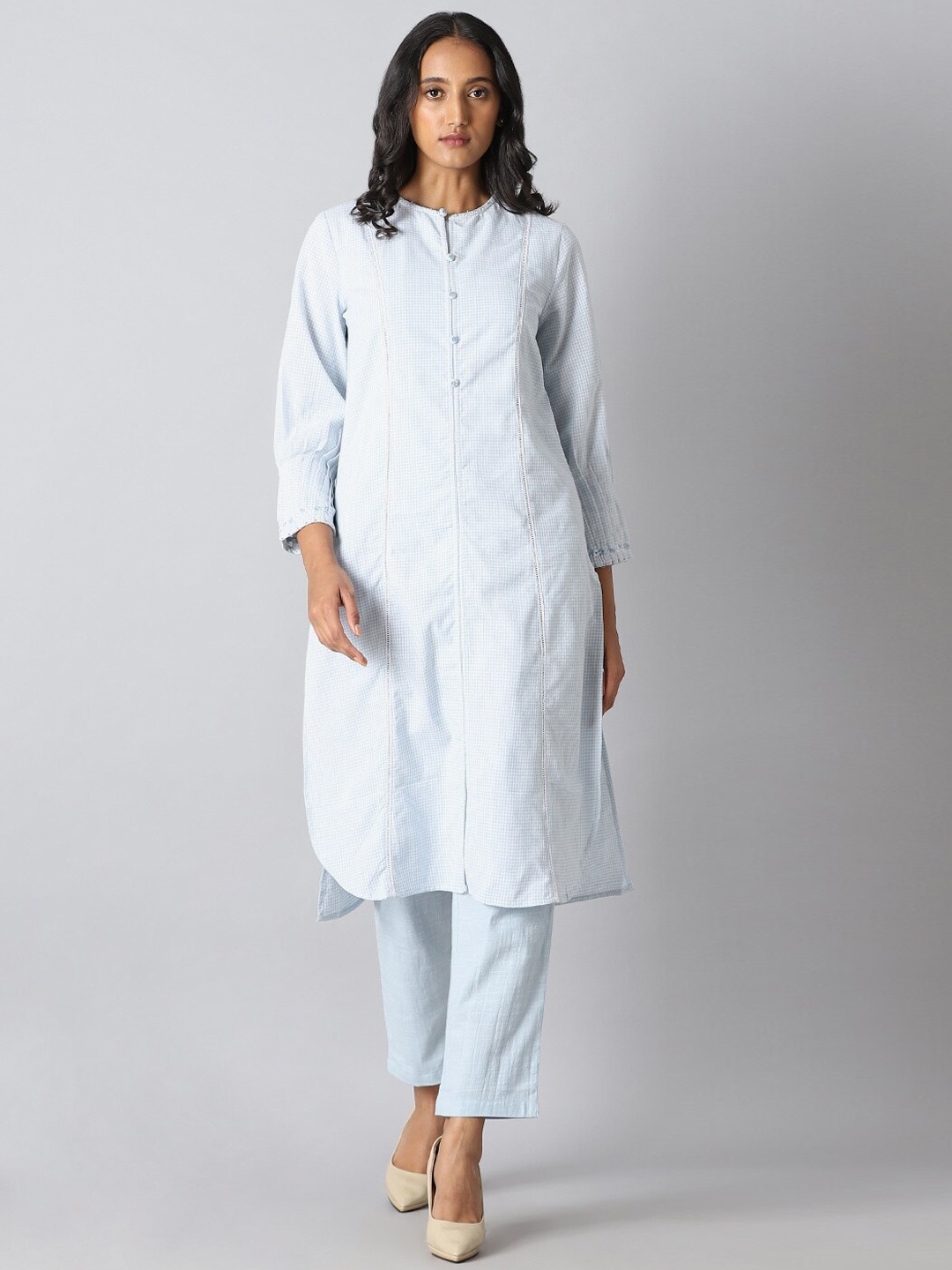 

Taneira Women Blue Printed Pure Cotton Kurta with Trousers