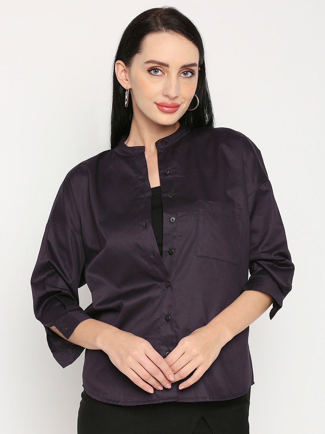 

Remanika Women Comfort Casual Cotton Shirt, Purple