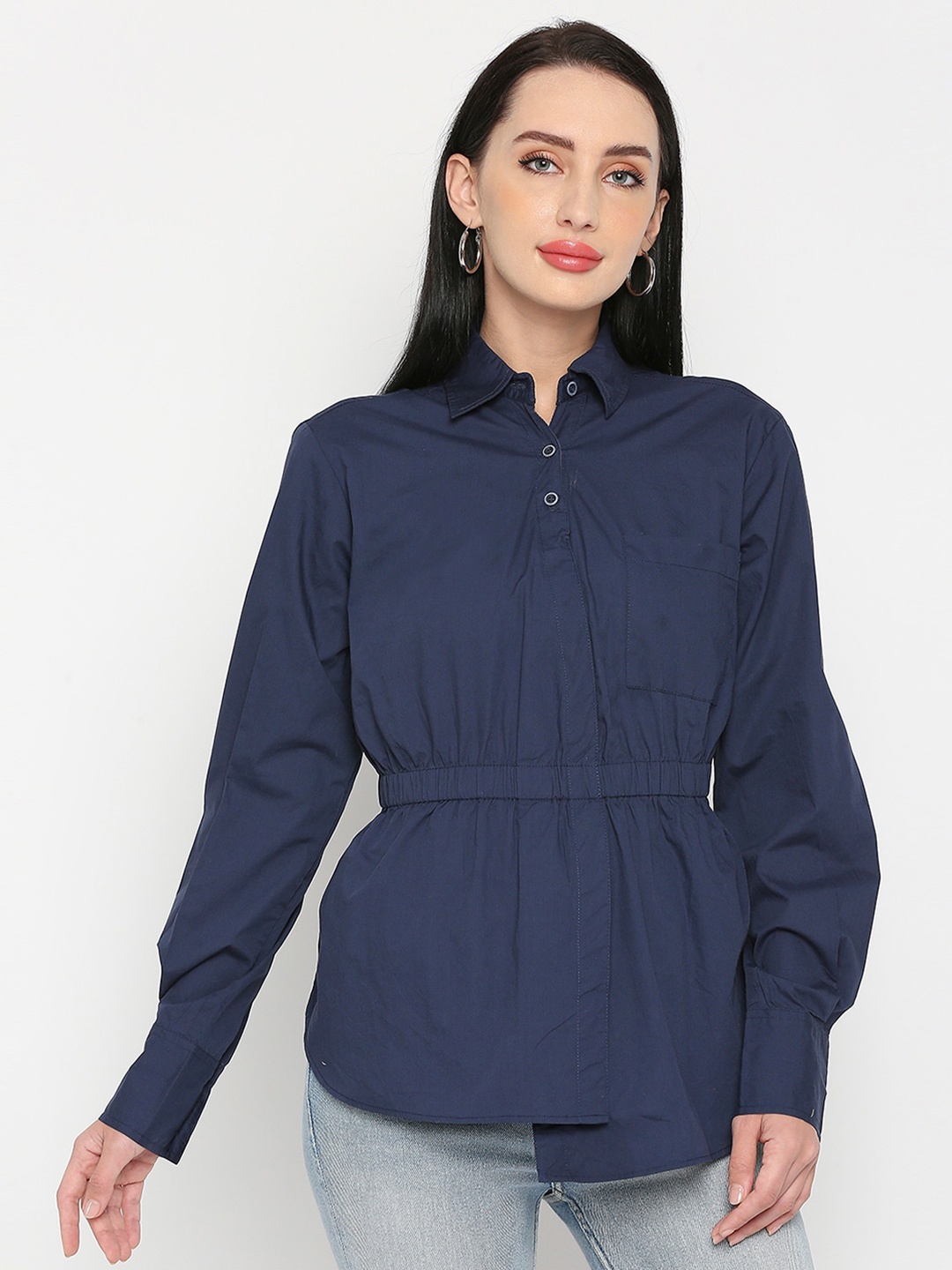 

Remanika Women Comfort Casual Cotton Shirt, Blue