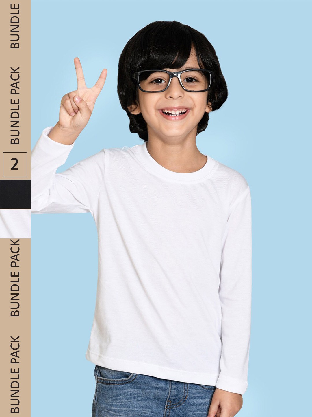 

NUSYL Boys Pack of 2 Solid T-shirts, White