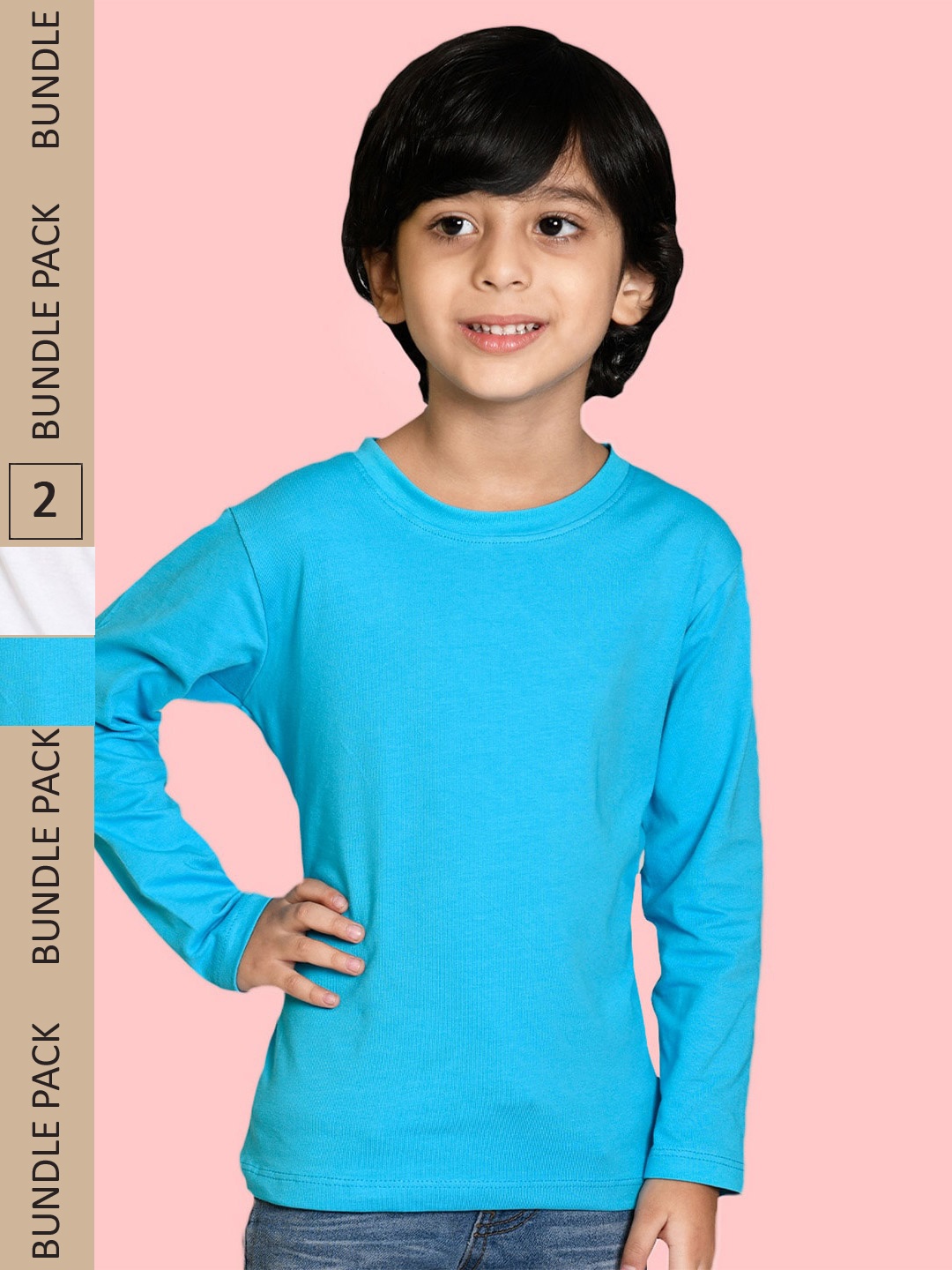 

NUSYL Boys Pack of 2 Solid T-shirts, Blue