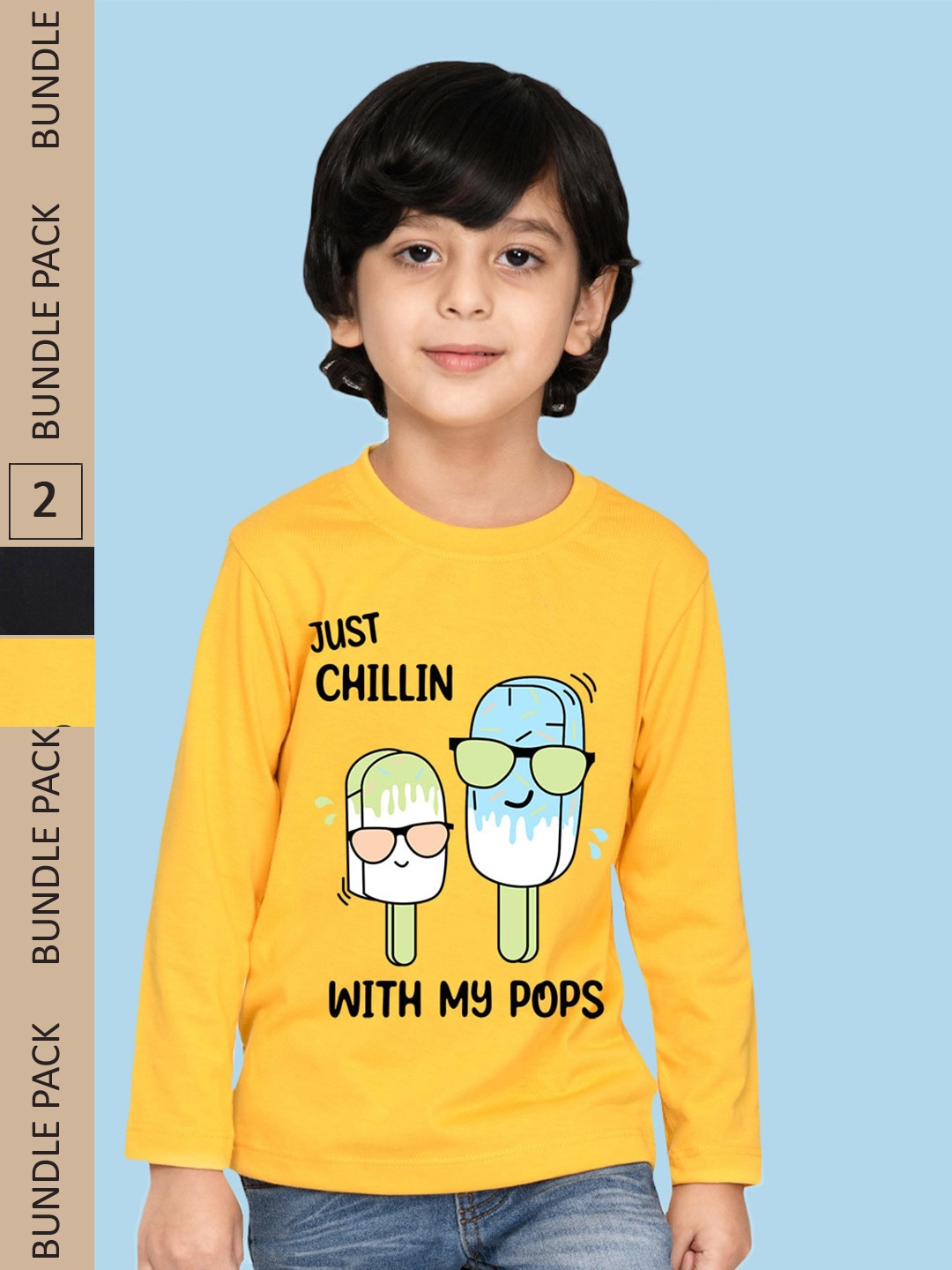 

NUSYL Boys Pack of 2 Printed T-shirts, Yellow