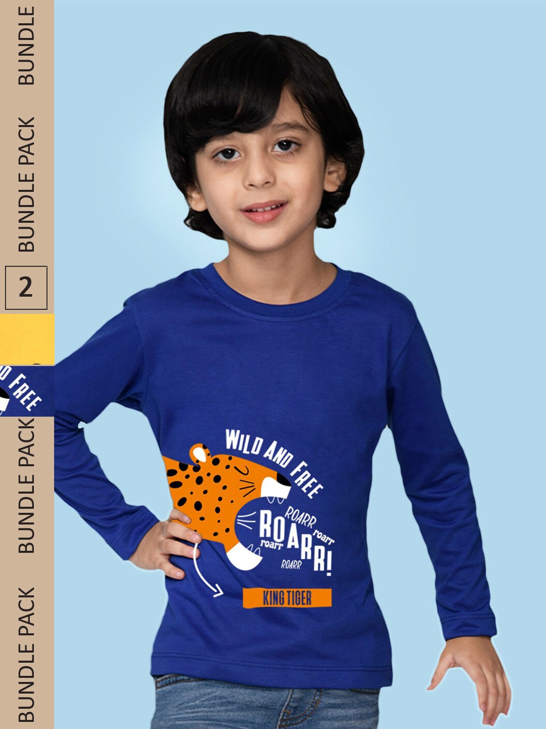 

NUSYL Boys Pack of 2 Printed T-shirts, Yellow
