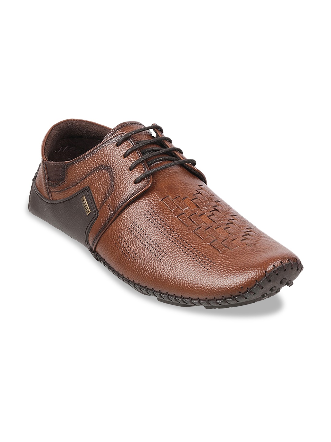 

Metro Men Textured Leather Derbys, Tan