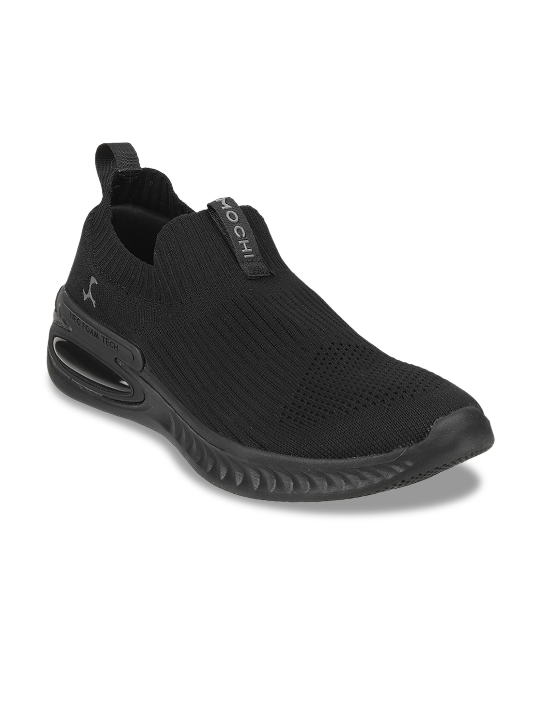 

Mochi Men Black Woven Design Slip-On Sneakers