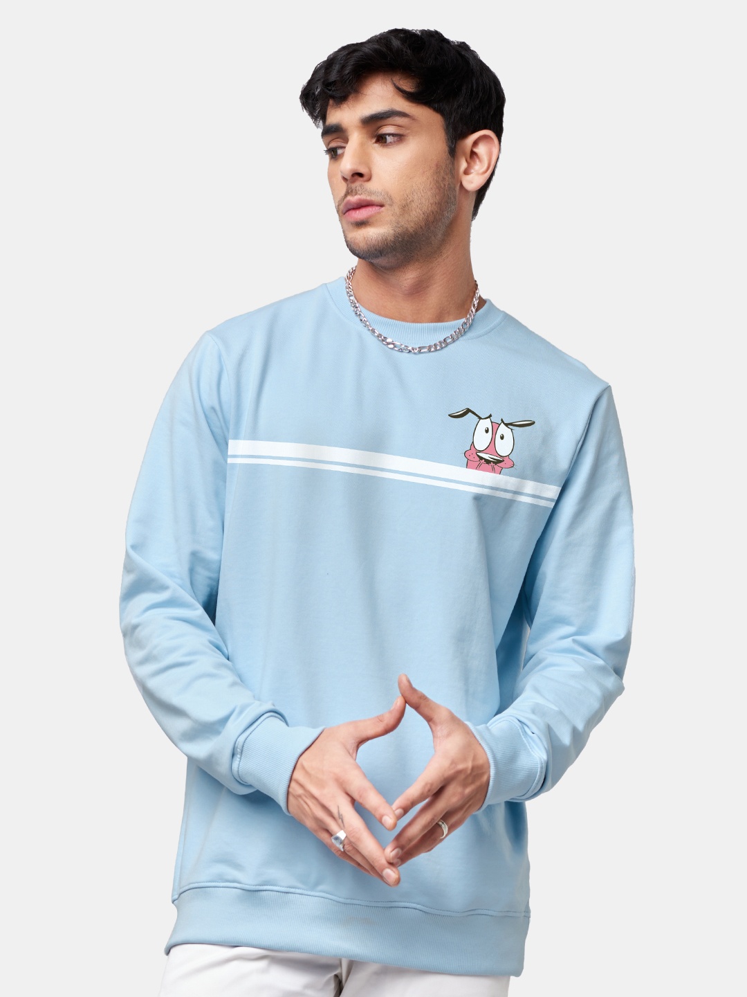 

The Souled Store Men Graphic Printed Pullover Cotton Sweatshirt, Blue