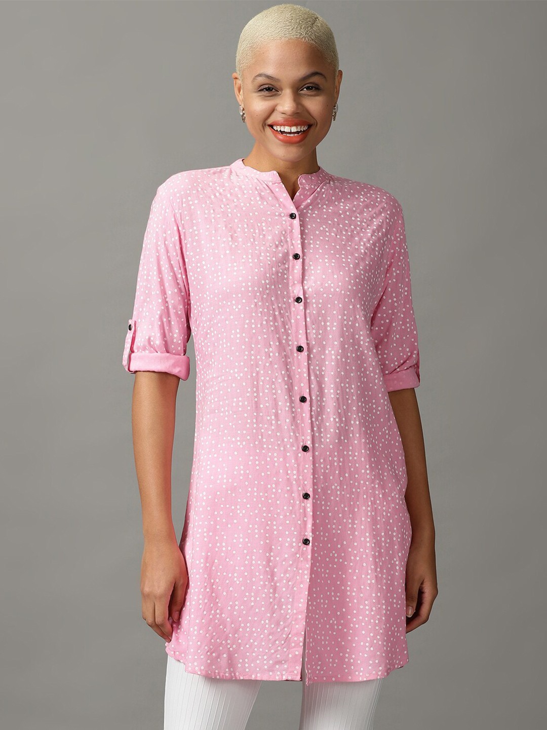 

SHOWOFF Women Printed Casual Shirt, Pink