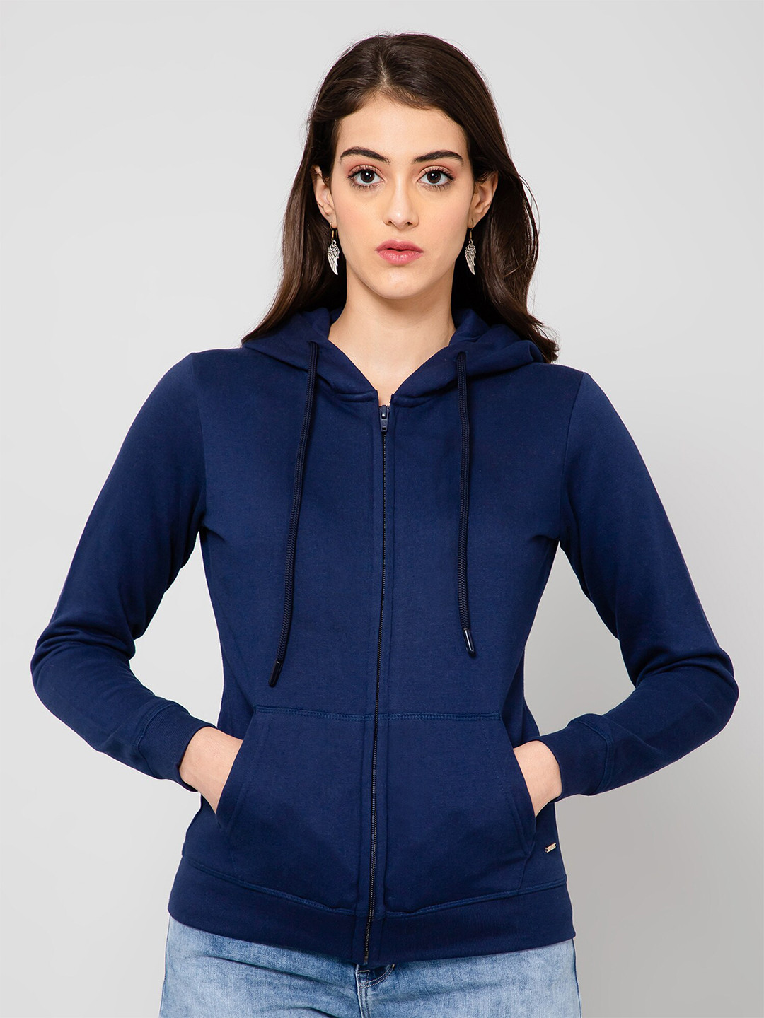 

Crozo By Cantabil Hooded Fleece Sweatshirt, Navy blue