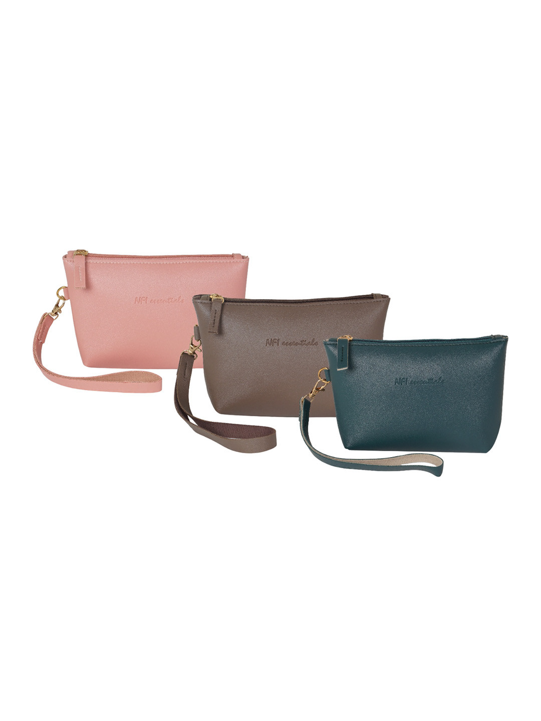 

NFI essentials Women Set of 3 Makeup Accessory Pouch, Pink