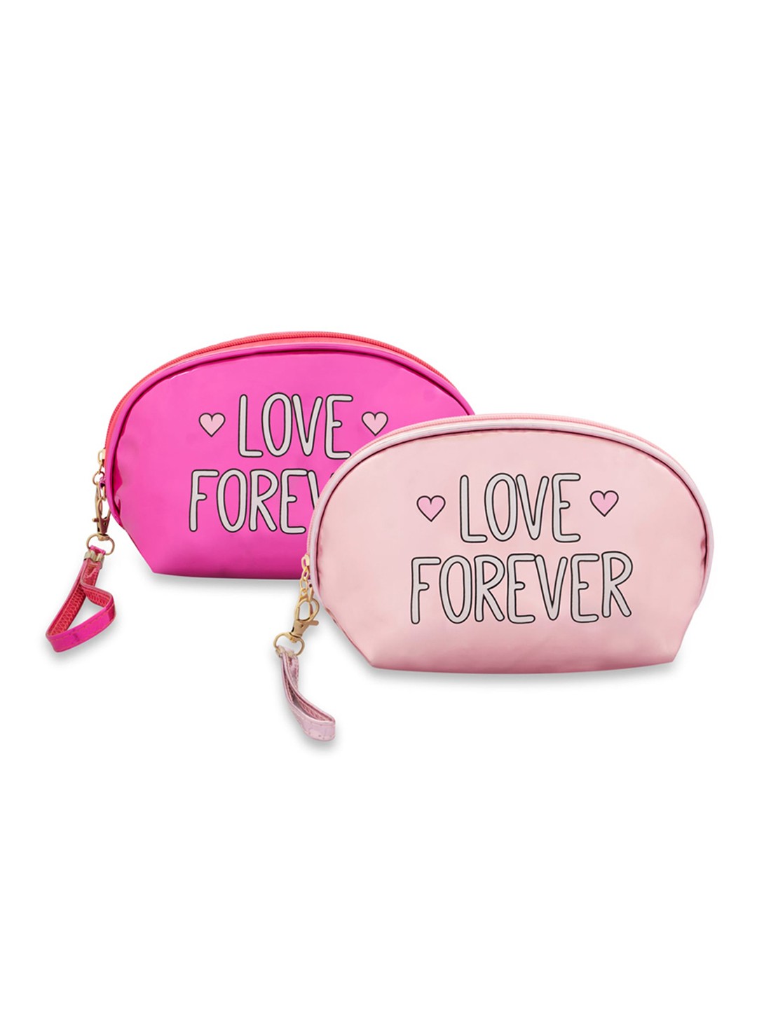 

NFI essentials Women Set of 2 Printed Makeup Accessory Pouch, Pink