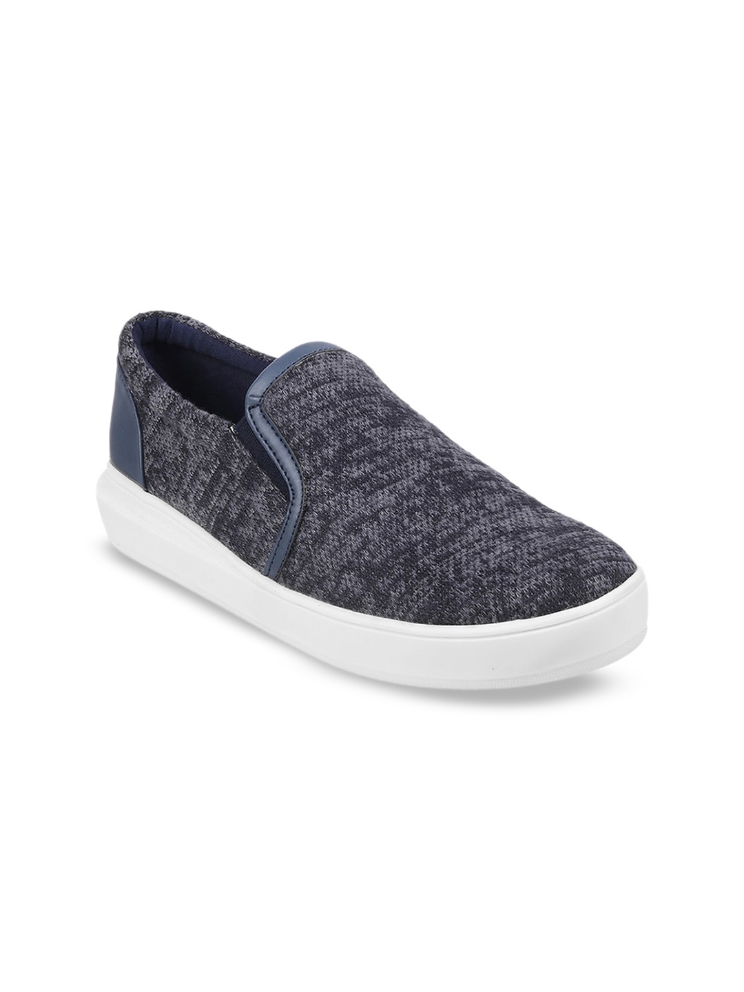 

Mochi Women Woven Design Slip-On Sneakers, Navy blue