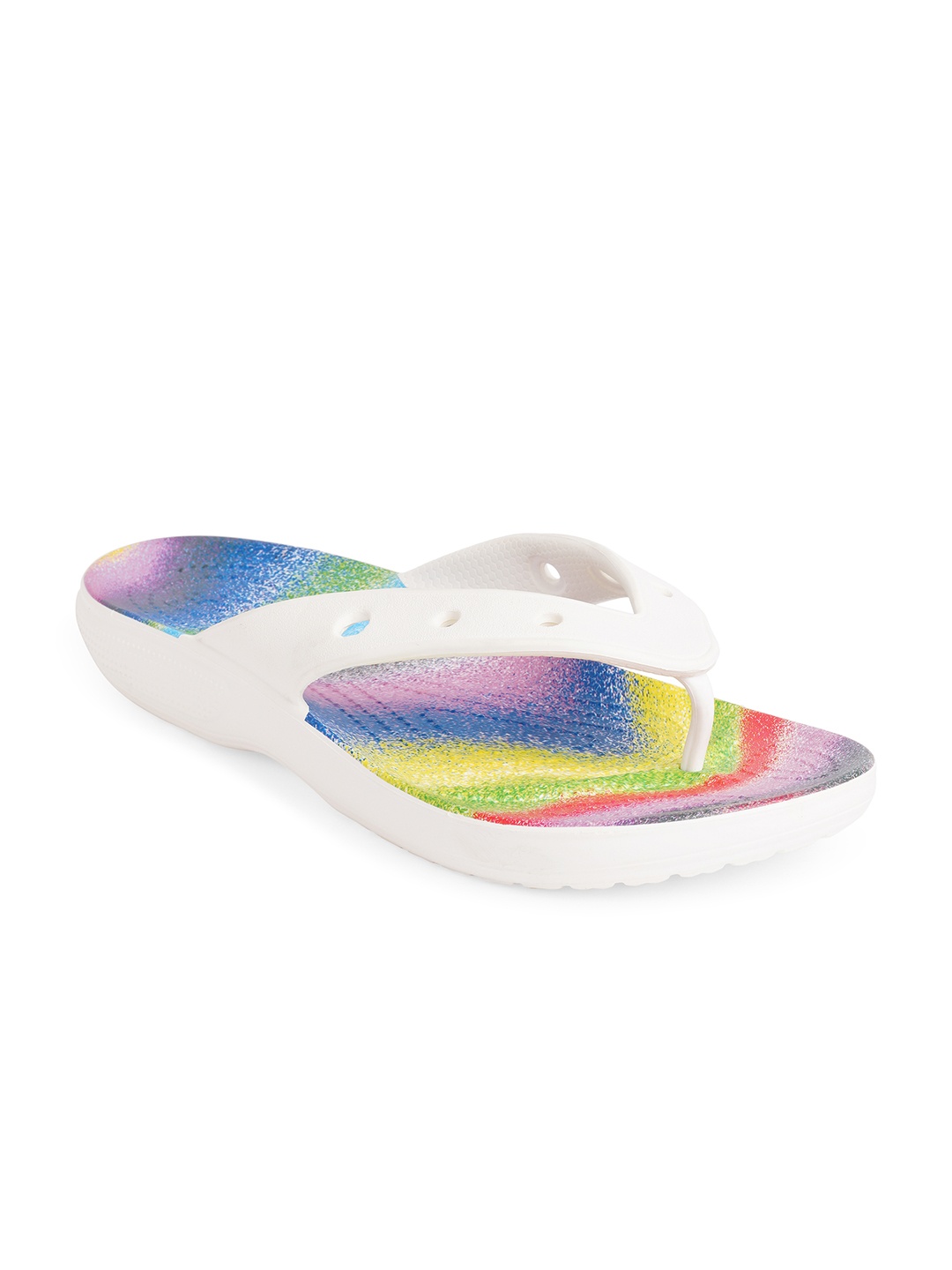 

Crocs Printed Croslite Thong Flip-Flops, White