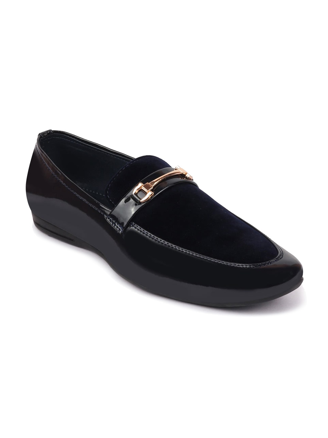 

FAUSTO Men Formal Buckle Loafer Shoes, Black