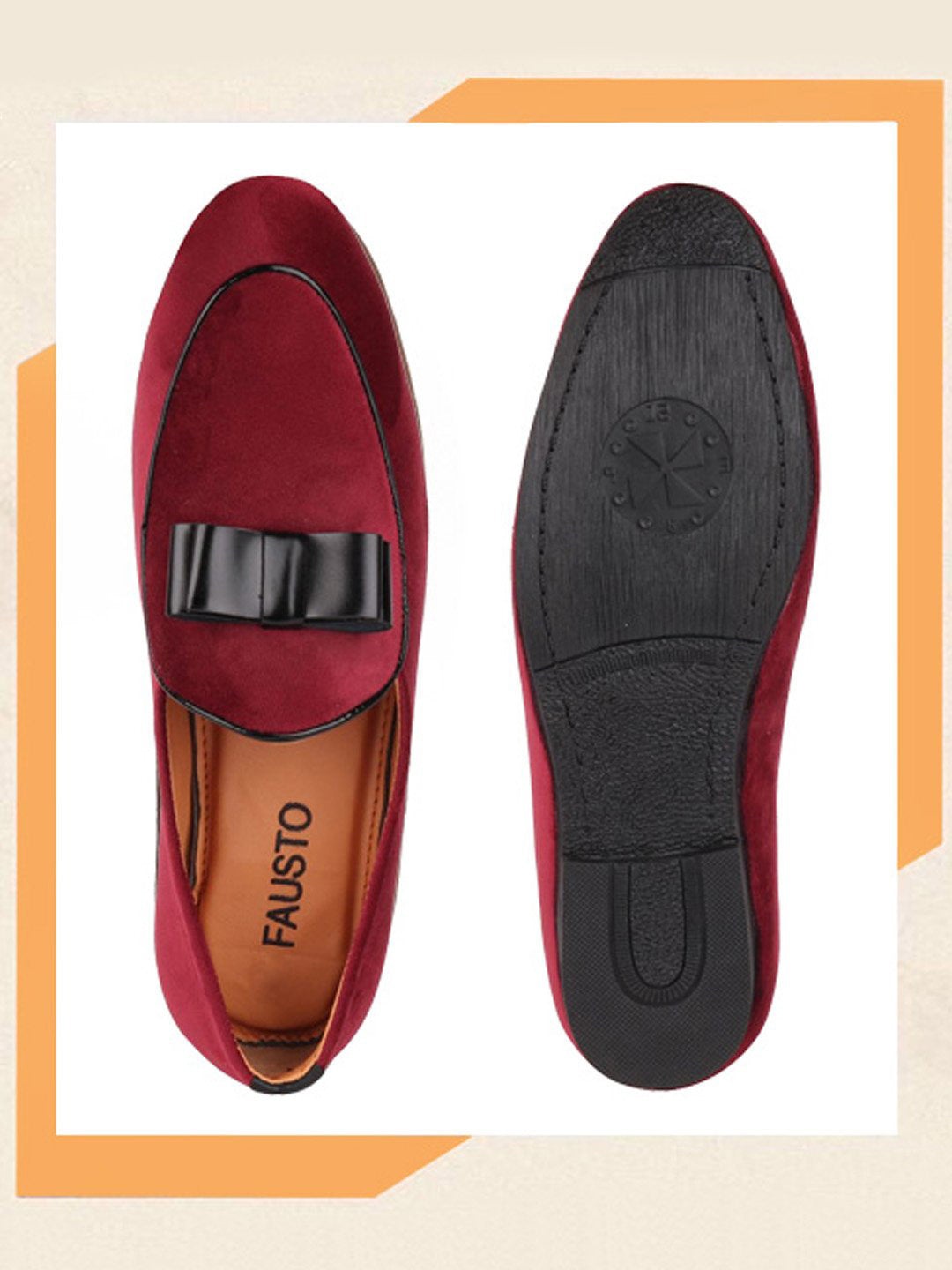 

FAUSTO Textured Velvet Slip-On Sneakers, Red