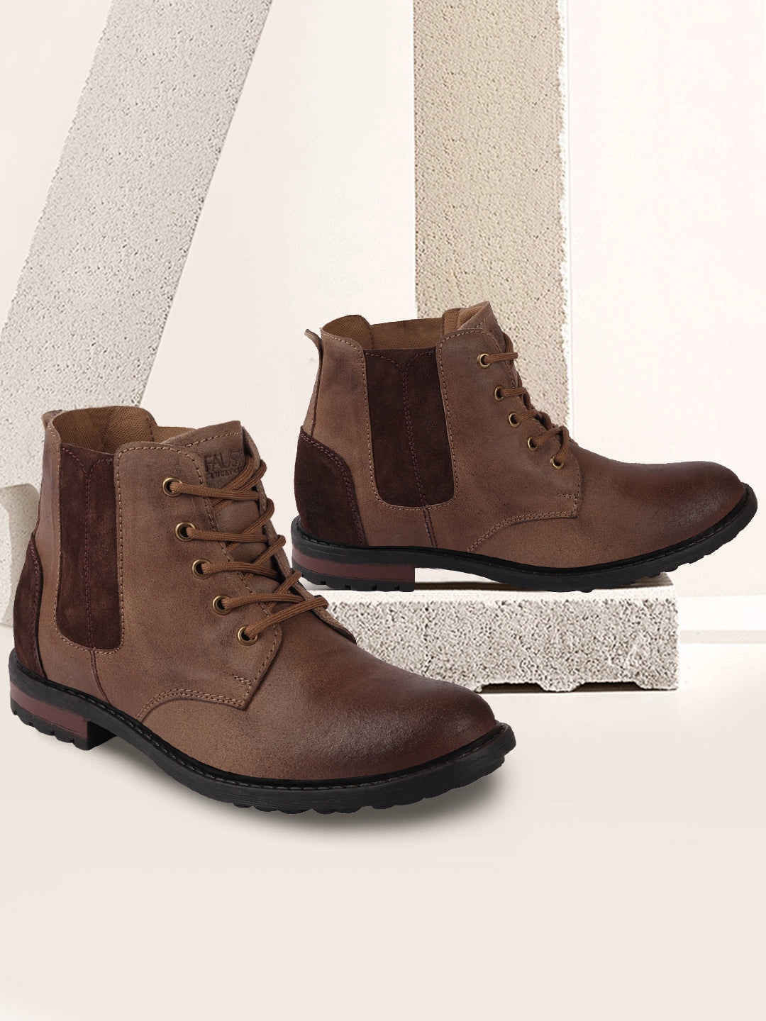 

Fausto Lace-Up Chelsea Boots, Brown