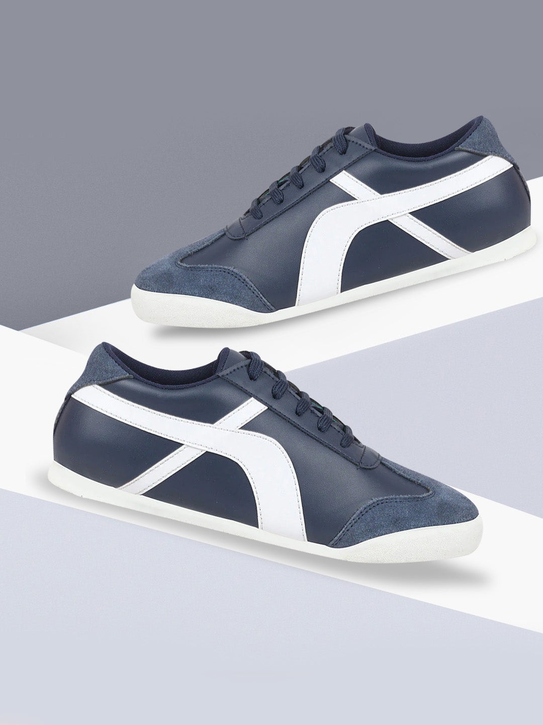 

FAUSTO Men Colourblocked Lightweight Sneakers, Navy blue