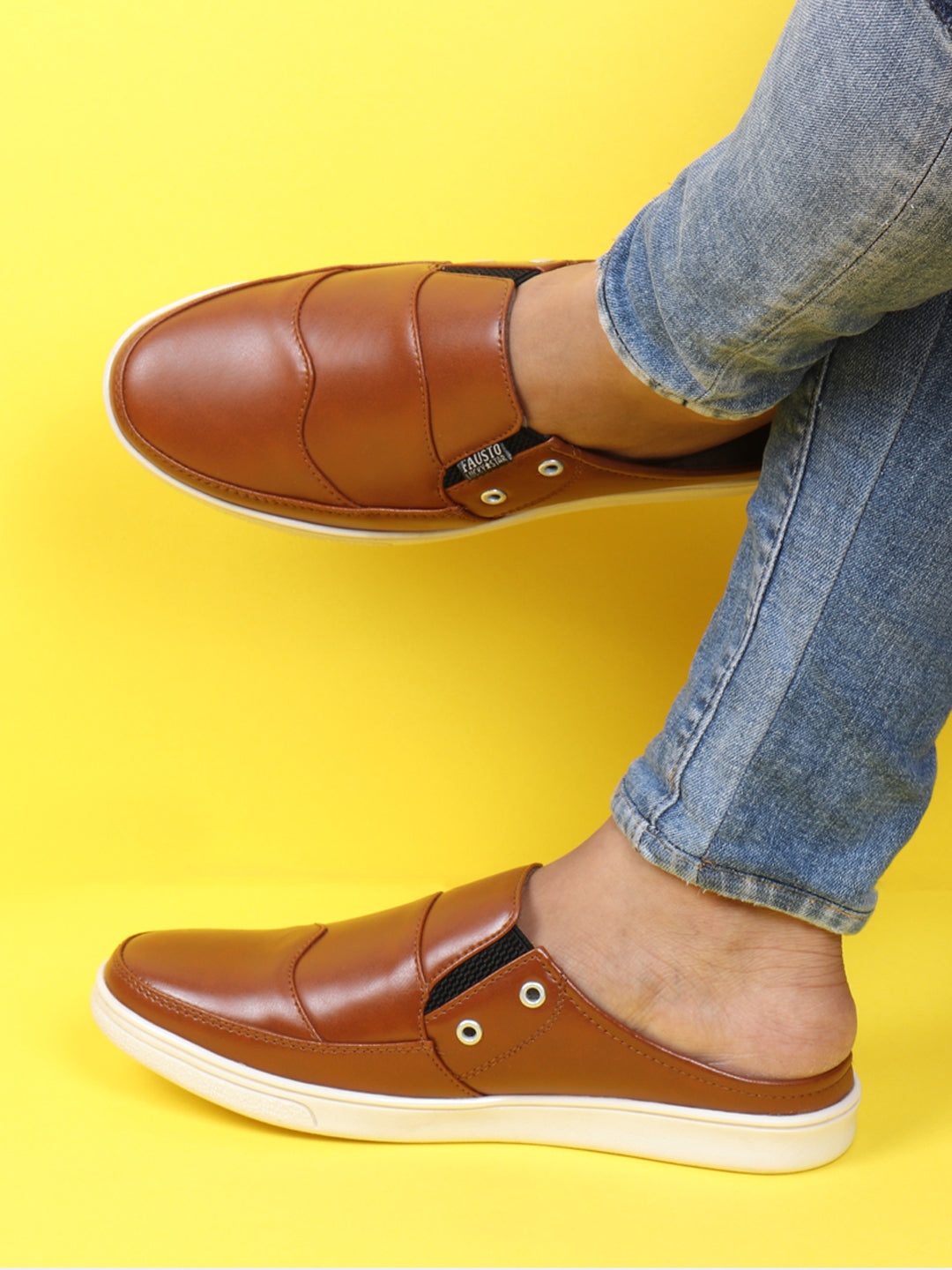 

FAUSTO Men Lightweight Slip-On Sneakers, Tan