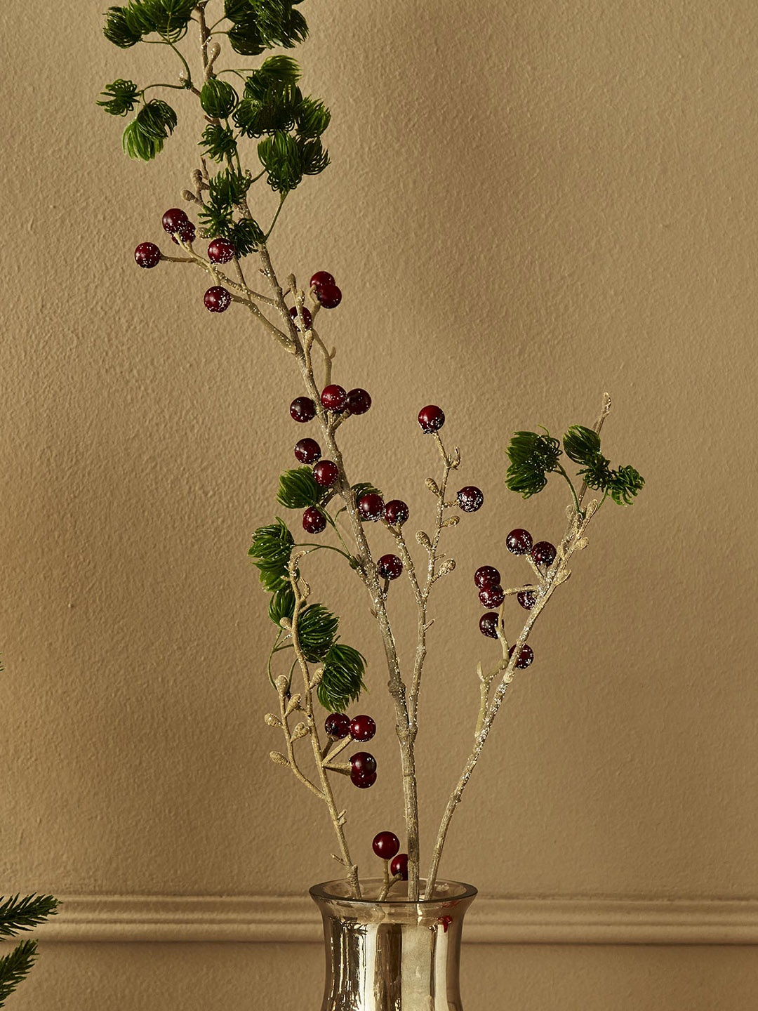

Home Centre Carols Red & Green Artificial Pine Needle Berry Branch Plant