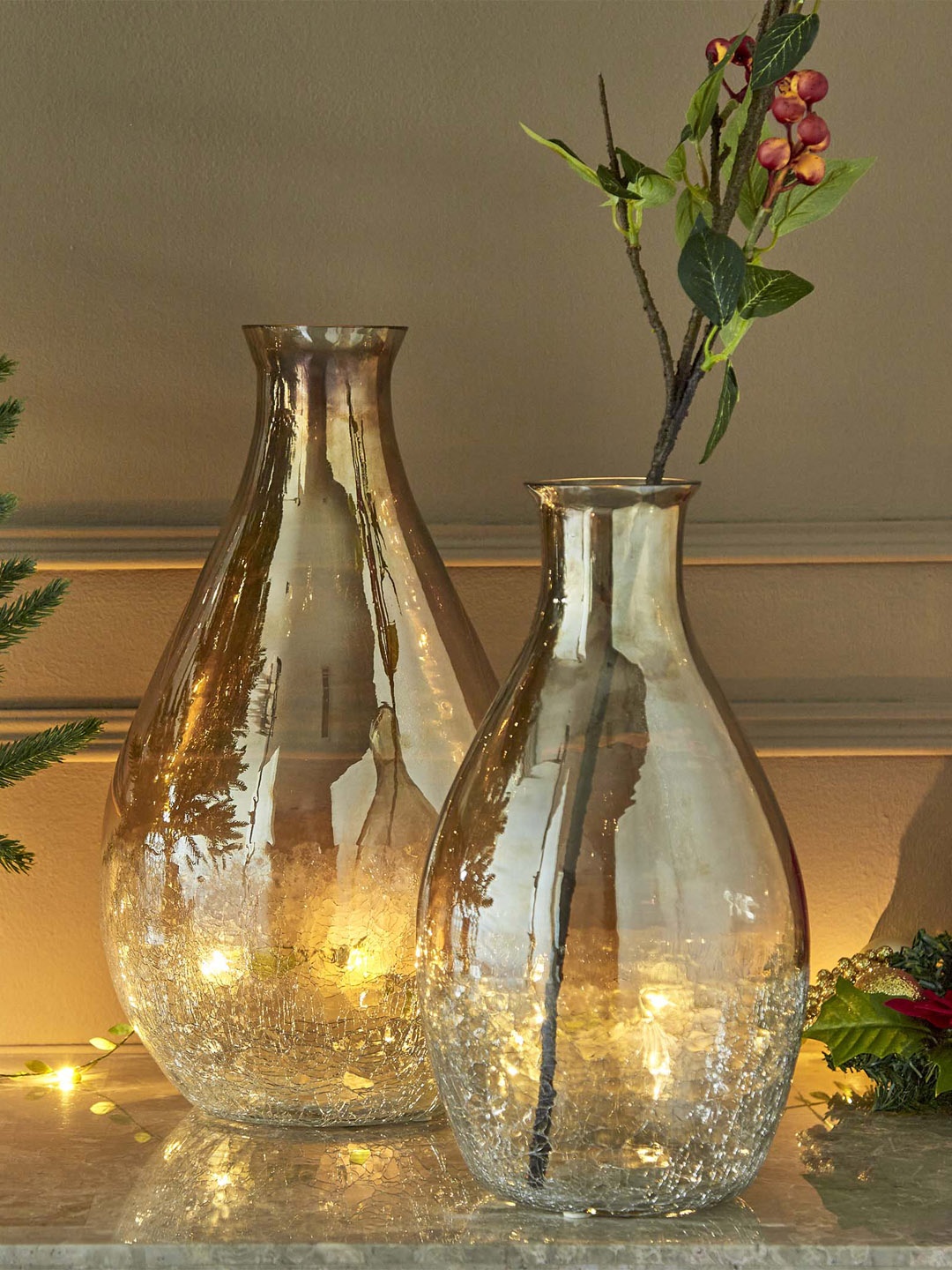 

Home Centre Carols Gold and Clear Ombre Glass Vase