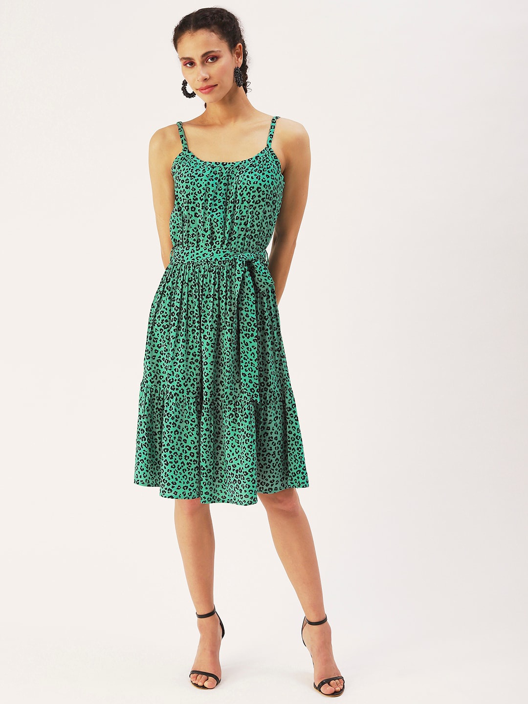 

DressBerry Shoulder Straps Floral Dress, Teal