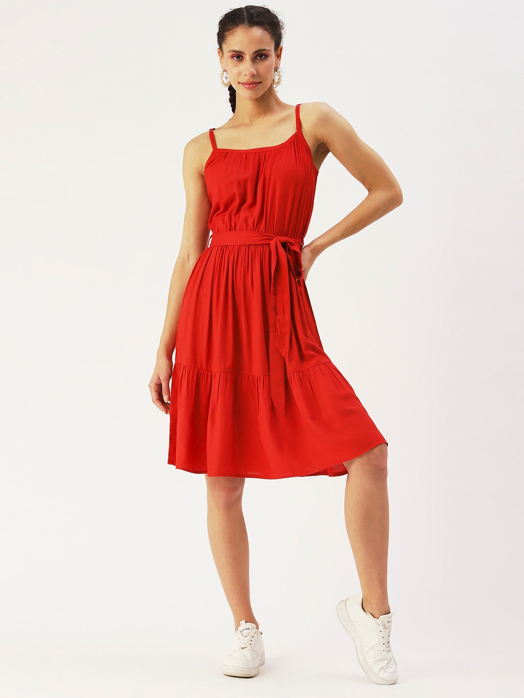 

DressBerry Shoulder Straps Dress, Red
