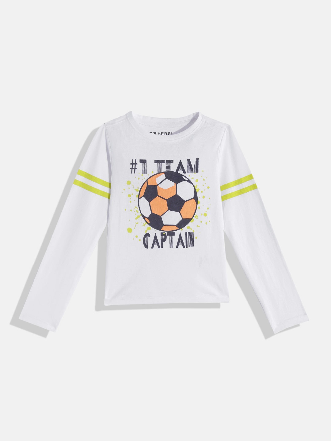 

HERE&NOW Boys Conversational Printed Pure Cotton T-shirt, White