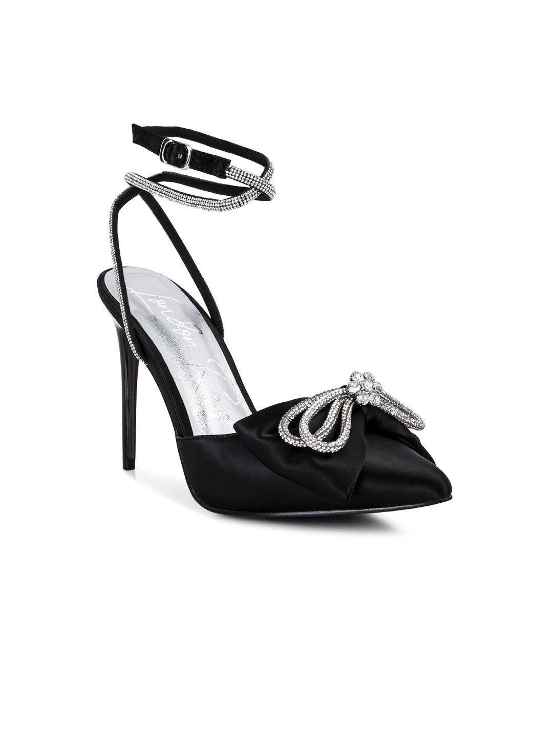 

London Rag Women Embellished Synthetic Stiletto Mules, Black