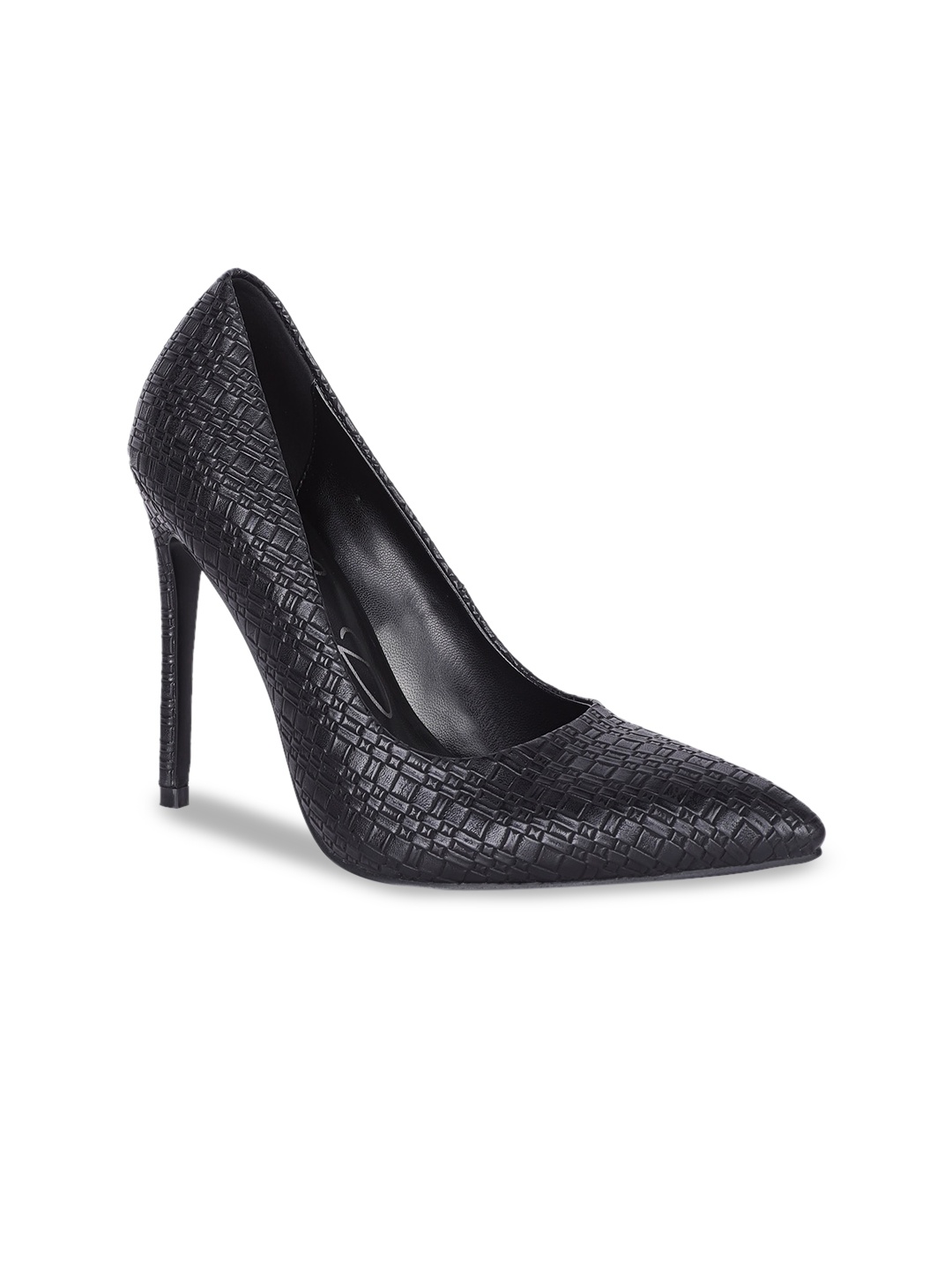 

London Rag Women Textured Stiletto Pumps, Black