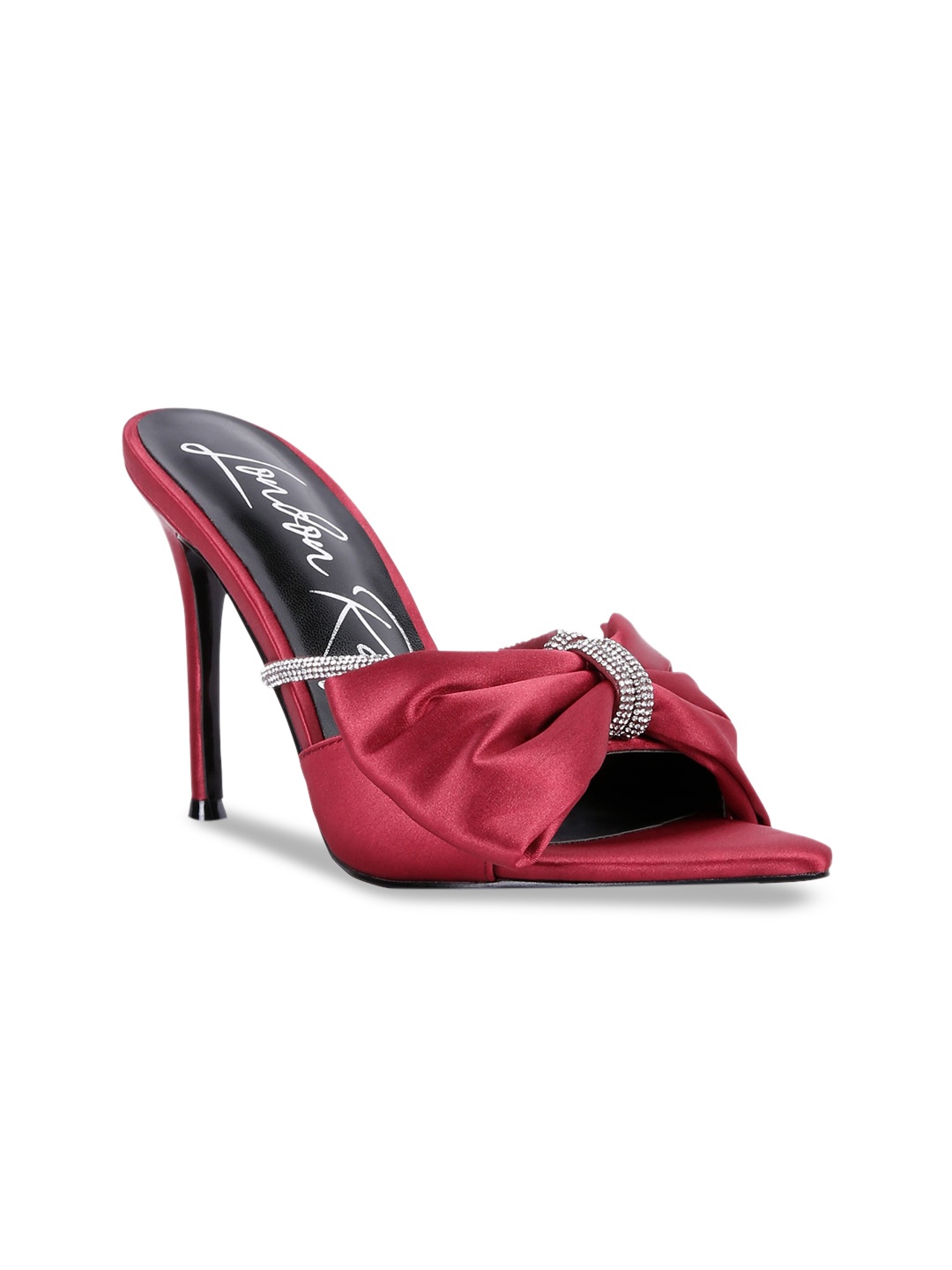 

London Rag Women Embellished Synthetic Stiletto Heels, Burgundy