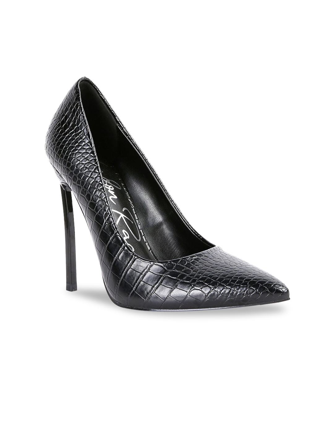 

London Rag Black Textured PU Party Pumps