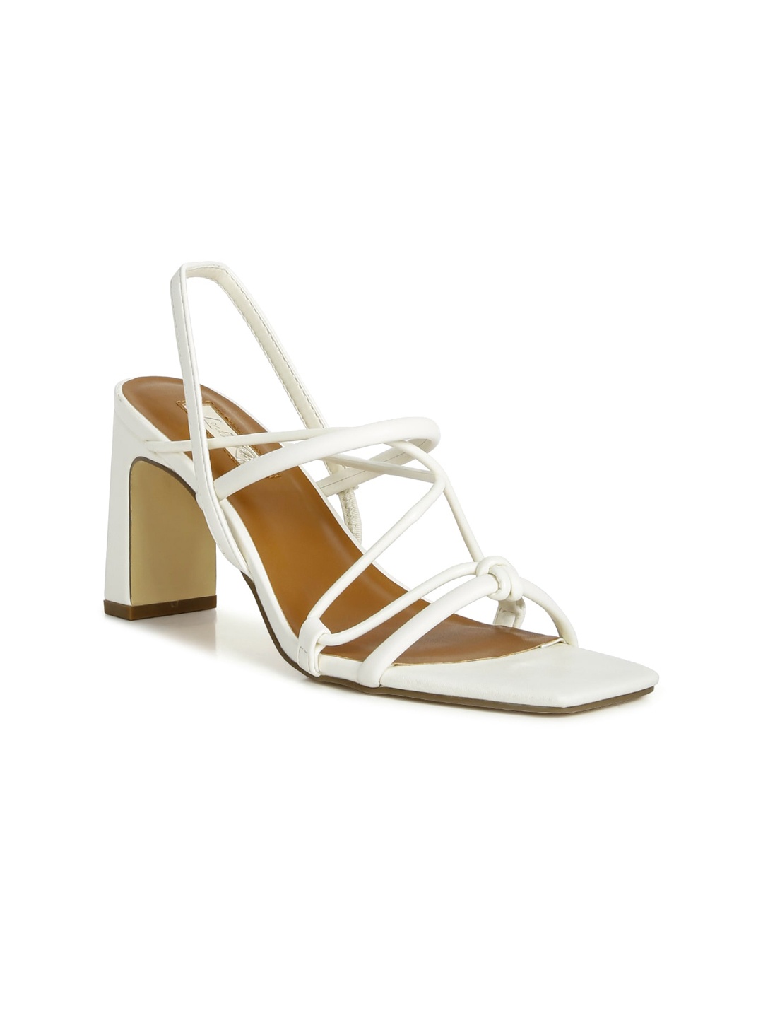 

London Rag PU Block Sandals, Off white